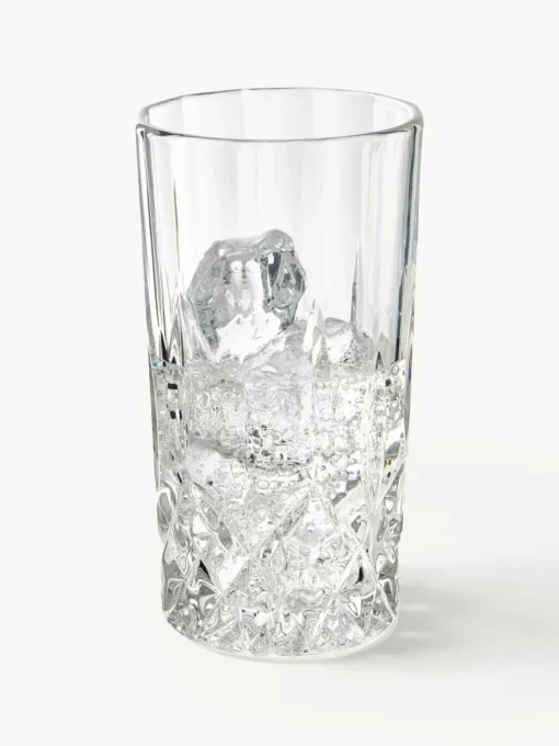 Longdrinkglazen George met kristalreliëf, 4 stuks