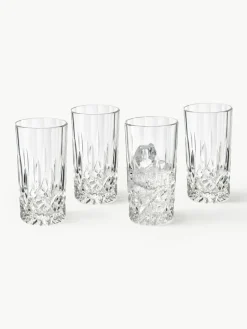 Longdrinkglazen George met kristalreliëf, 4 stuks