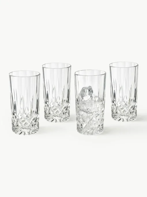 Longdrinkglazen George met kristalreliëf, 4 stuks