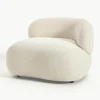 Loungefauteuil Alba uit teddy-bouclé