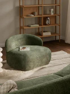 Loungefauteuil Alba uit teddy bouclé
