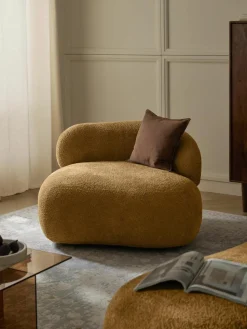 Loungefauteuil Alba uit teddy-bouclé