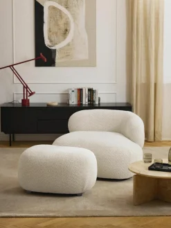 Loungefauteuil Alba uit teddy-bouclé