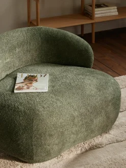 Loungefauteuil Alba uit teddy bouclé