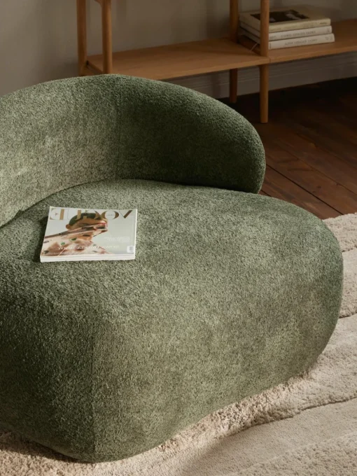 Loungefauteuil Alba uit teddy bouclé