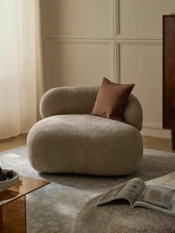Loungefauteuil Alba van teddy bouclé