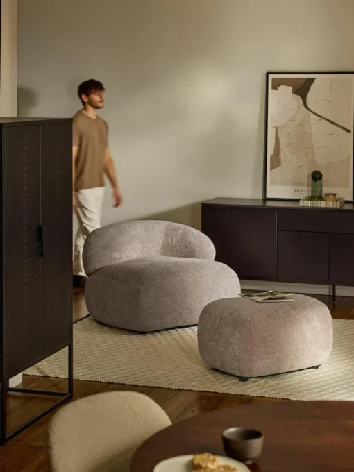Loungefauteuil Alba van teddy bouclé