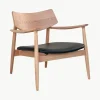 Loungefauteuil Olvera van eikenhout
