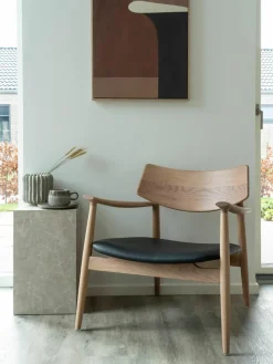 Loungefauteuil Olvera van eikenhout