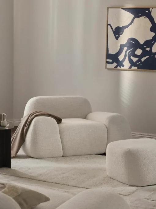 Loungefauteuil Wolke van bouclé