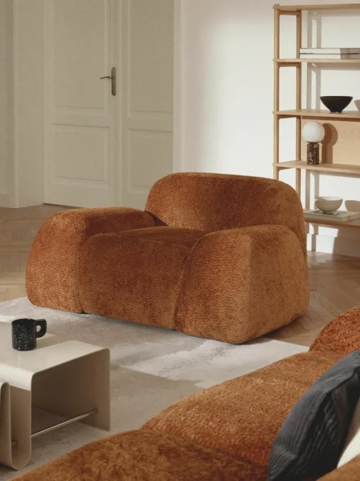 Loungefauteuil Wolke van teddy-bouclé