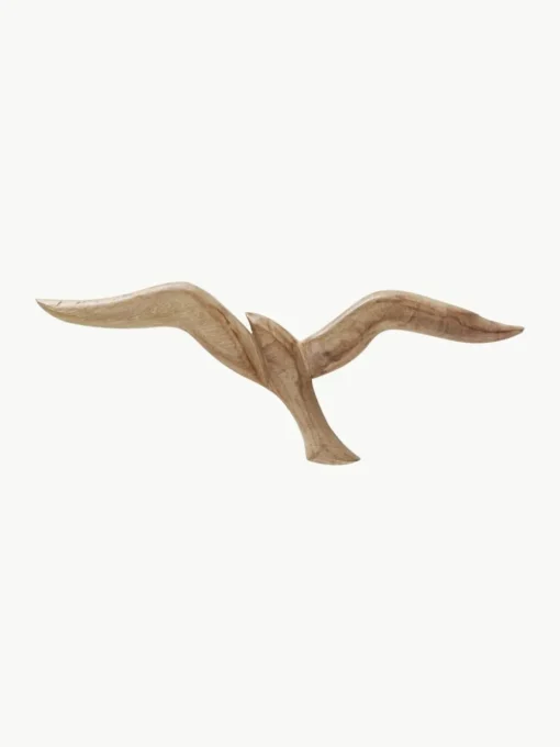 Mangohouten wandobjecten Seagull in vogelvorm, set van 2
