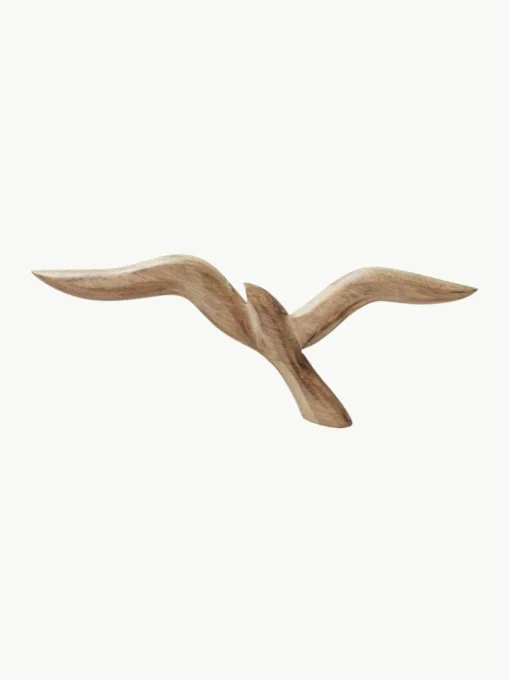Mangohouten wandobjecten Seagull in vogelvorm, set van 2