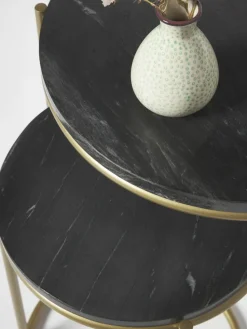 Marmeren bijzettafels Ella, set van 2