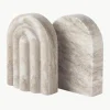 Marmeren boekensteunen Malie, 2 stuks
