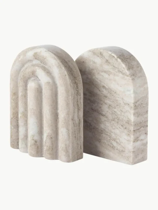 Marmeren boekensteunen Malie, 2 stuks