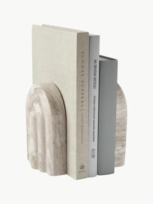 Marmeren boekensteunen Malie, 2 stuks