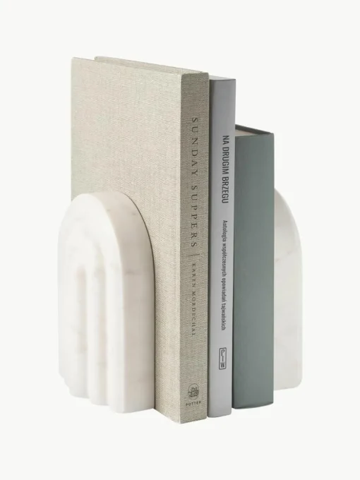 Marmeren boekensteunen Malie, 2 stuks