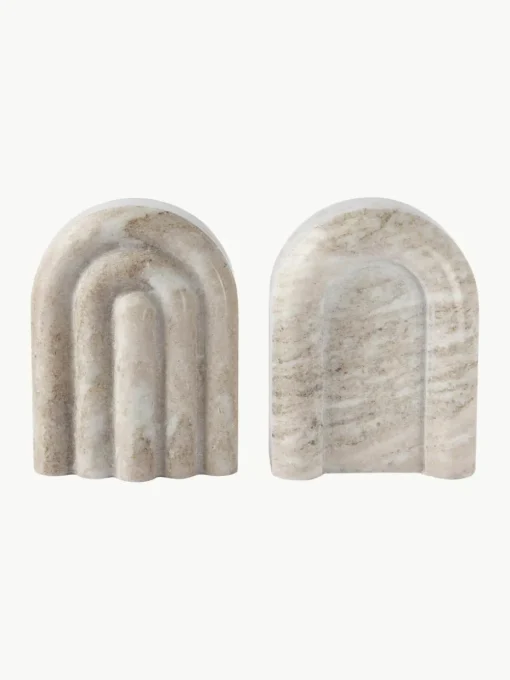 Marmeren boekensteunen Malie, 2 stuks