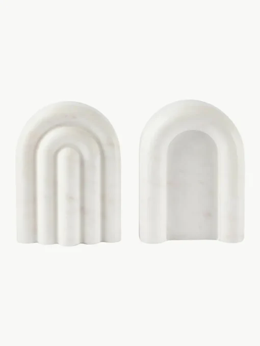 Marmeren boekensteunen Malie, 2 stuks