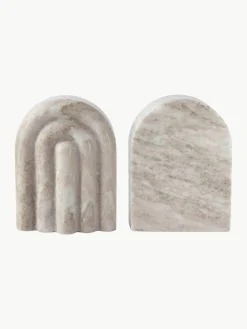 Marmeren boekensteunen Malie, 2 stuks