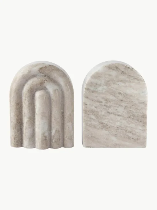 Marmeren boekensteunen Malie, 2 stuks