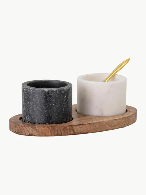 Marmeren opbergpotten Florio, set van 4