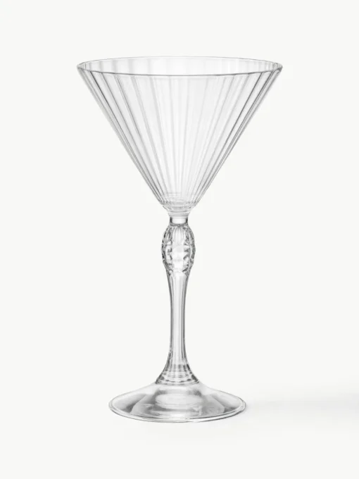 Martini glazen America's Cocktail met groefstructuur, 4 stuks