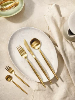 Mat geborstelde bestekset Shimmer, in verschillende setgroottes