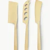 Mat geborstelde kaasmessen Art Cheese, set van 3