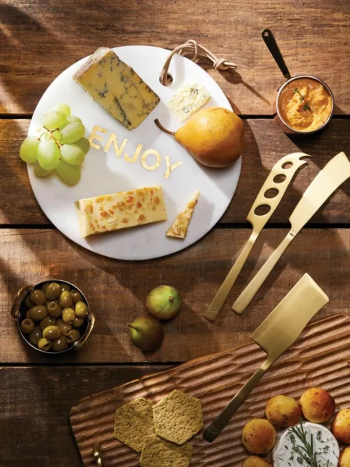 Mat geborstelde kaasmessen Art Cheese, set van 3