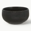 Mate schalen Neri met groefstructuur, 2 stuks