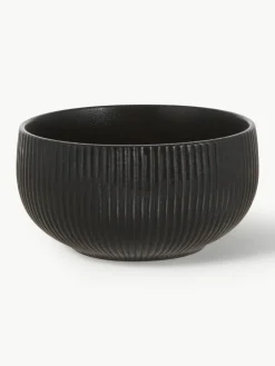 Mate schalen Neri met groefstructuur, 2 stuks