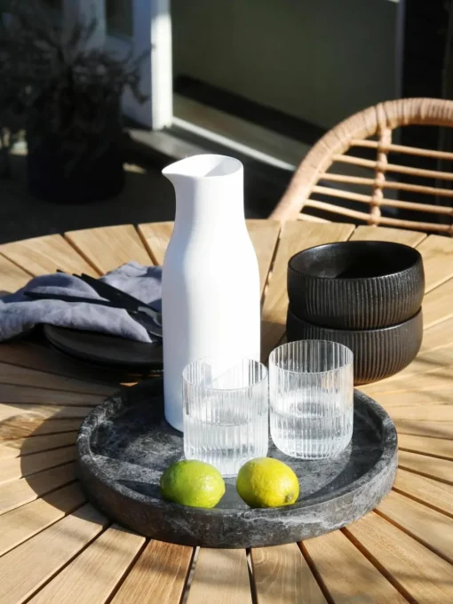 Mate schalen Neri met groefstructuur, 2 stuks