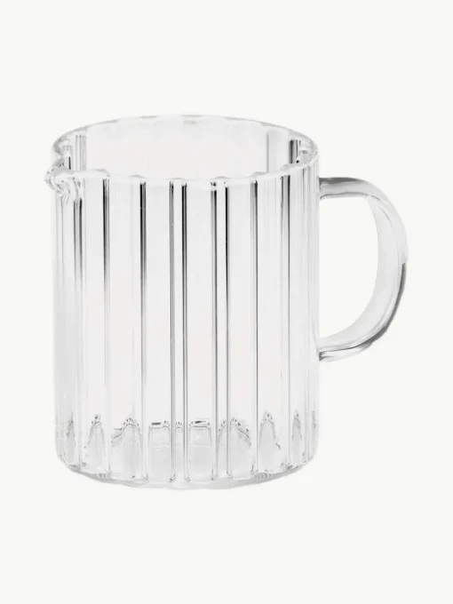 Melkkan en suikerpotset Brilia van glas, set van 3