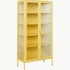 Metalen vitrinekast The Collector met geribbeld glas