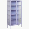 Metalen vitrinekast The Collector met geribbeld glas