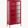 Metalen vitrinekast The Collector met geribbeld glas