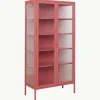 Metalen vitrinekast The Collector met geribbeld glas