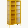 Metalen vitrinekast The Collector met geribbeld glas
