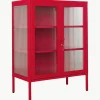 Metalen vitrinekast The Mixer met geribbeld glas