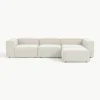 Modulaire bank Lennon (4-zits) uit bouclé met poef (links/rechts)