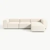 Modulaire bank Lennon (4-zits) van linnenmix met poef (links/rechts)