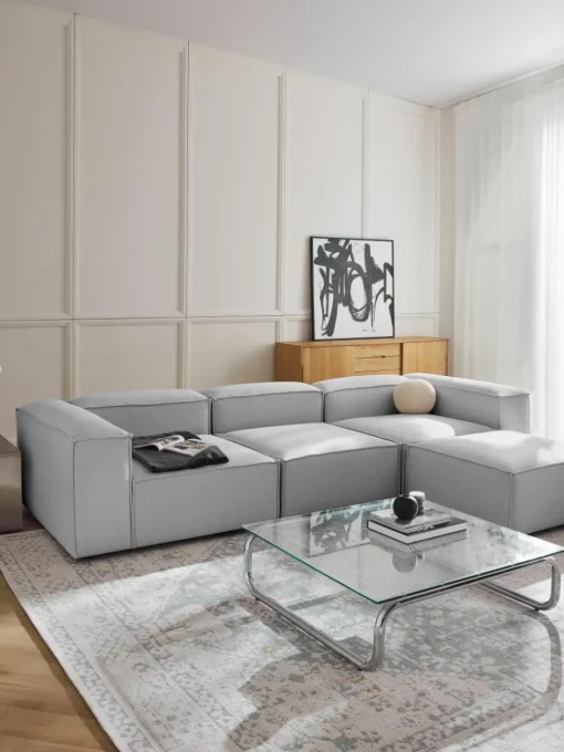 Modulaire bank Lennon (4-zits) met poef (links/rechts)