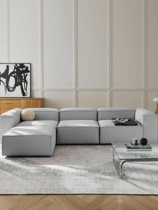 Modulaire bank Lennon (4-zits) met poef (links/rechts)