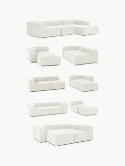 Modulaire bank Lennon (4-zits) uit bouclé met poef (links/rechts)