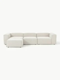 Modulaire bank Lennon (4-zits) uit bouclé met poef (links/rechts)