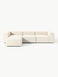 Modulaire bank Lennon (4-zits) van linnenmix met poef (links/rechts)