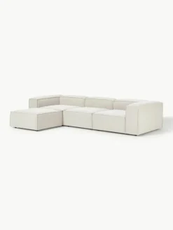 Modulaire bank Lennon (4-zits) uit bouclé met poef (links/rechts)