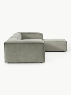 Modulaire bank Lennon (4-zits) van corduroy met poef (links/rechts)